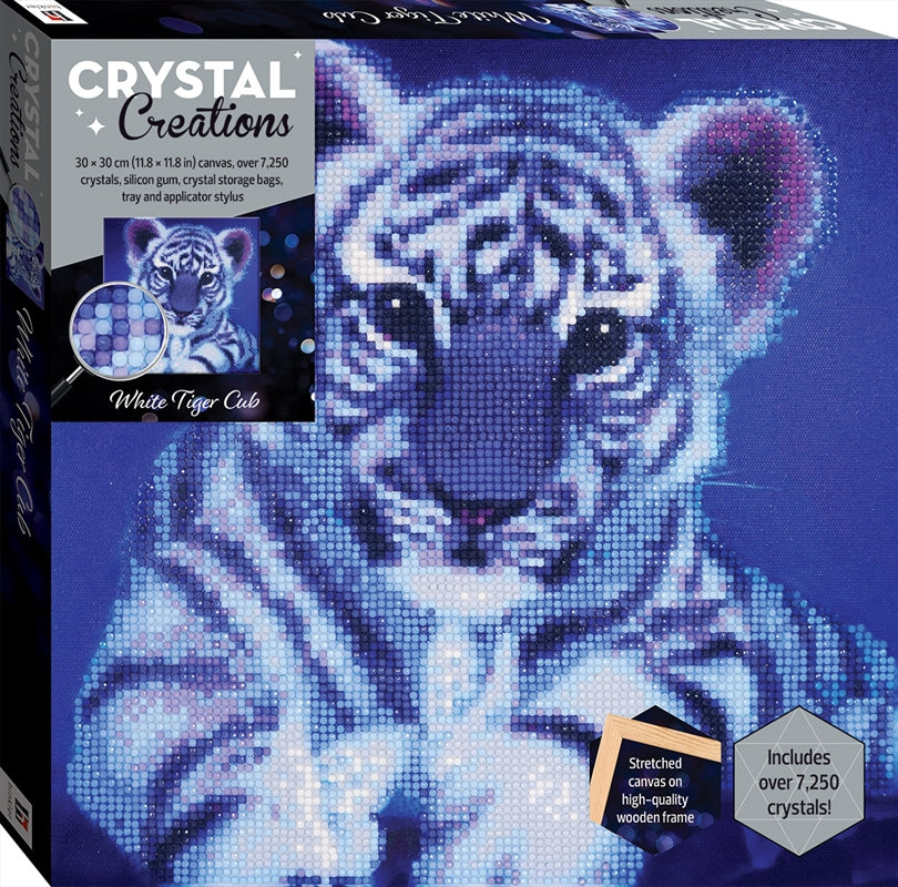 Crystal Creations Canvas: White Tiger Cub